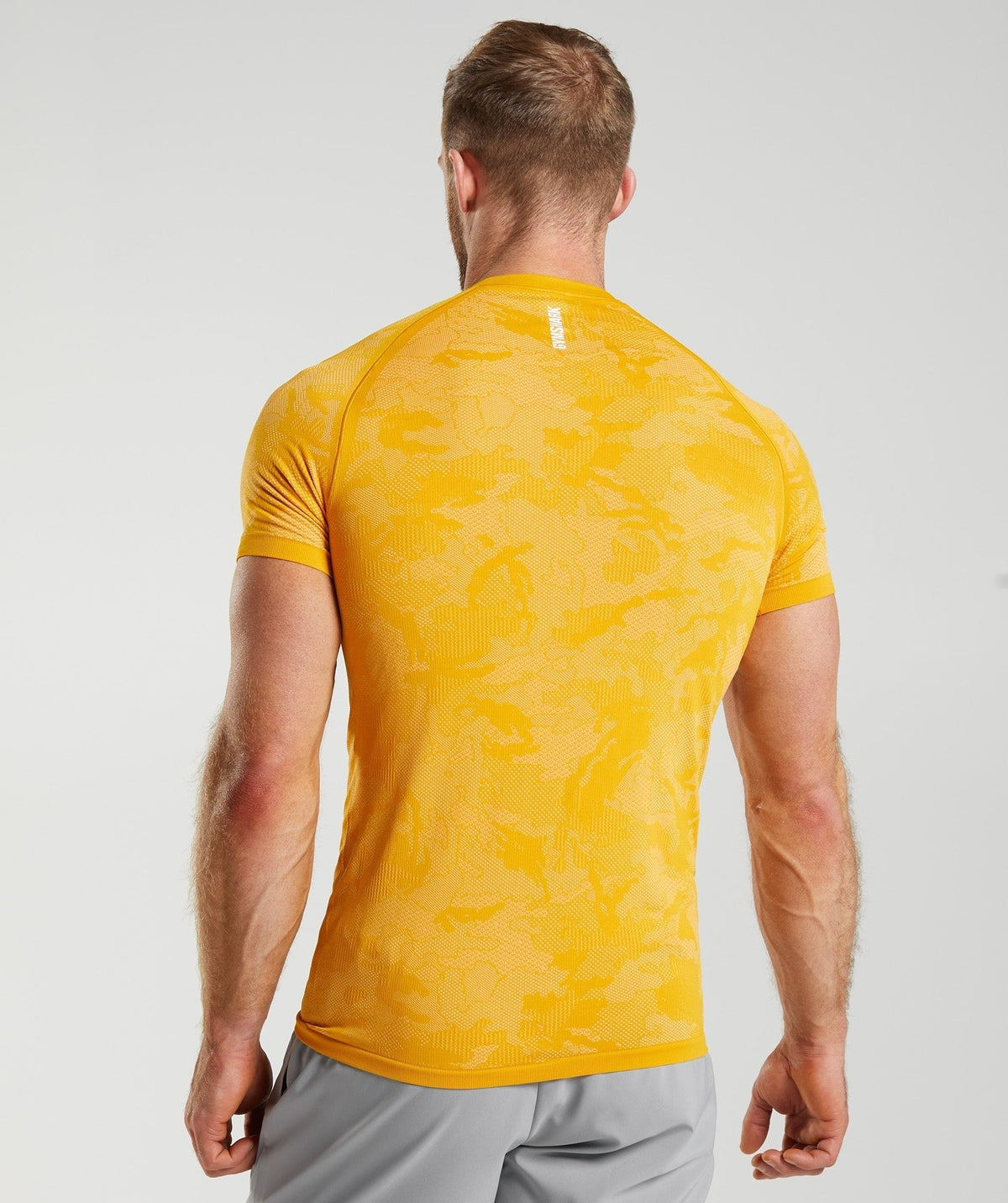 Gymshark Geo Seamless Tee - Sunny Yellow/White
