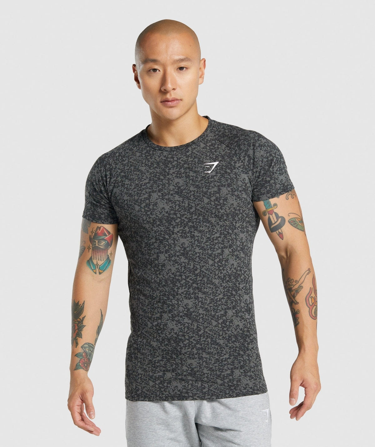 Gymshark Critical 2.0 Tee - Charcoal Print