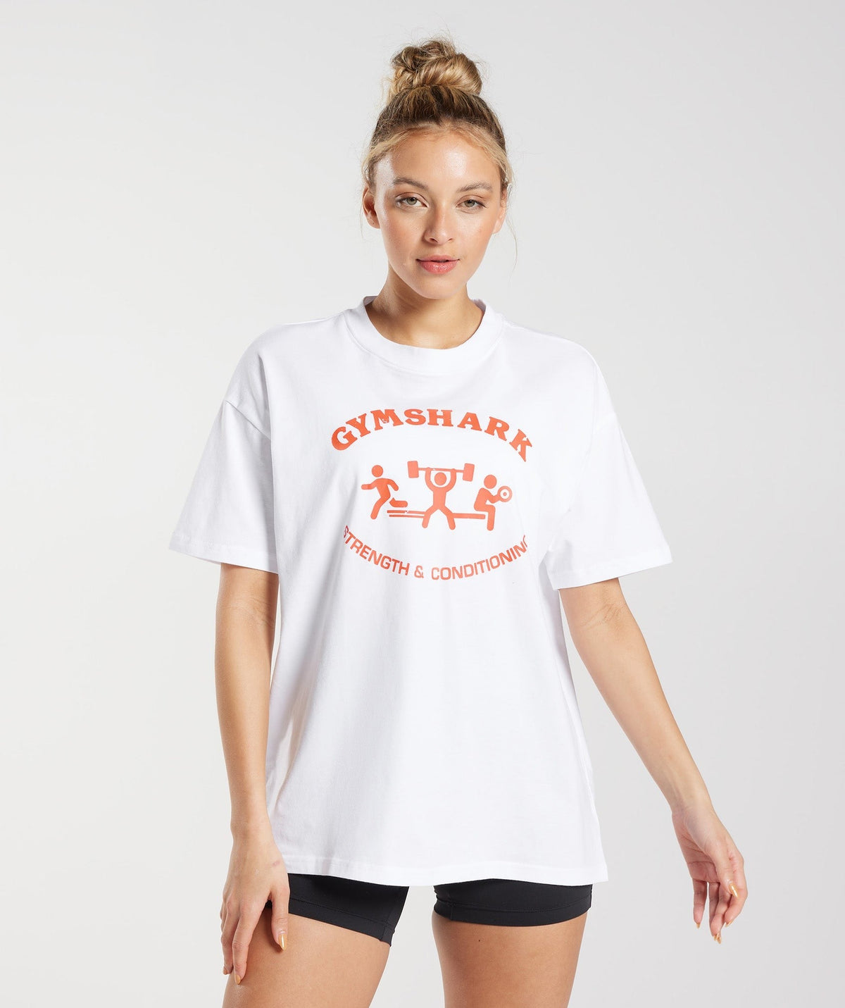 Gymshark Retro Graphic Oversized Tee - White