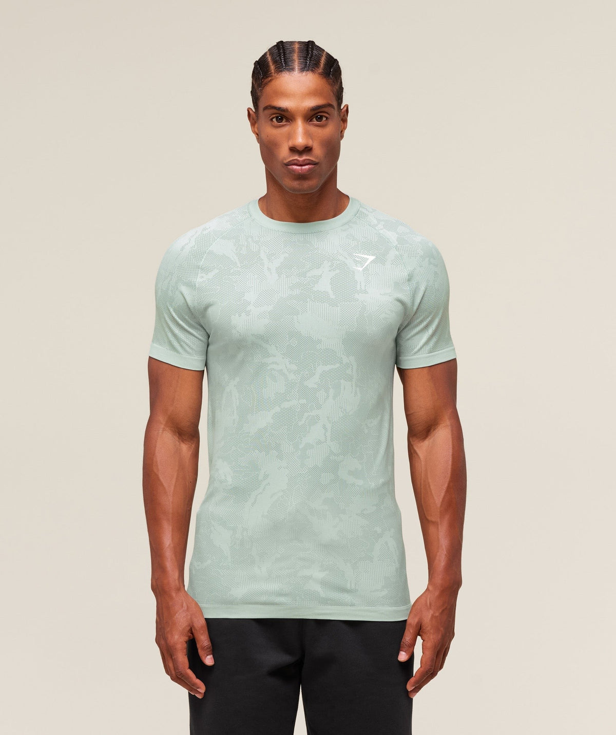 Gymshark Geo Seamless Tee - Morning Blue/Celeste Blue