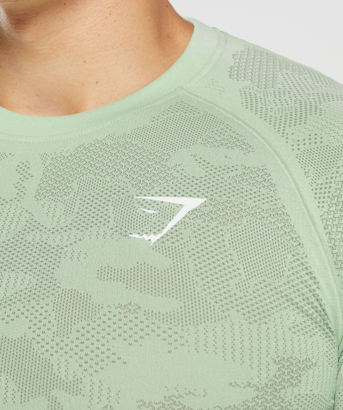 Gymshark Geo Seamless Tee - Flora Green/Willow Green