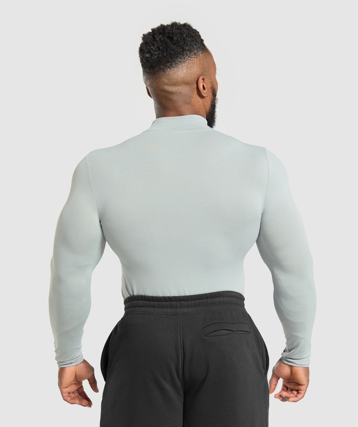 Gymshark Everyday Seamless Mock Long Sleeve Tee - Silver Grey