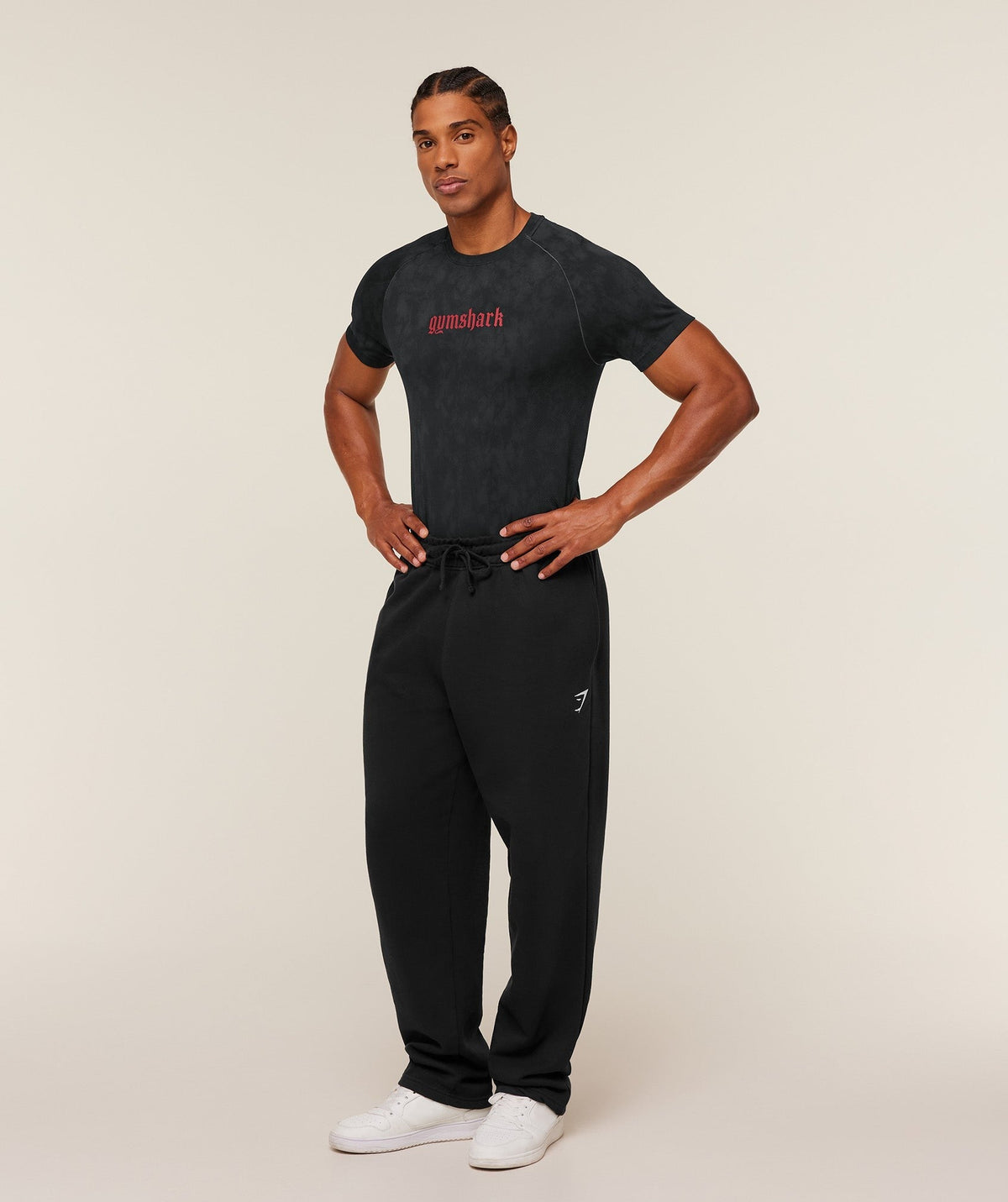 Gymshark Grunge Seamless Tee - Black/Onyx Grey