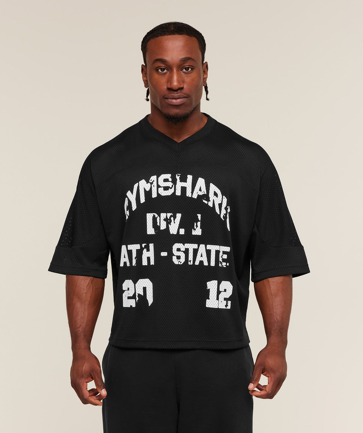 Gymshark Graphic Mesh Oversized Tee - Black