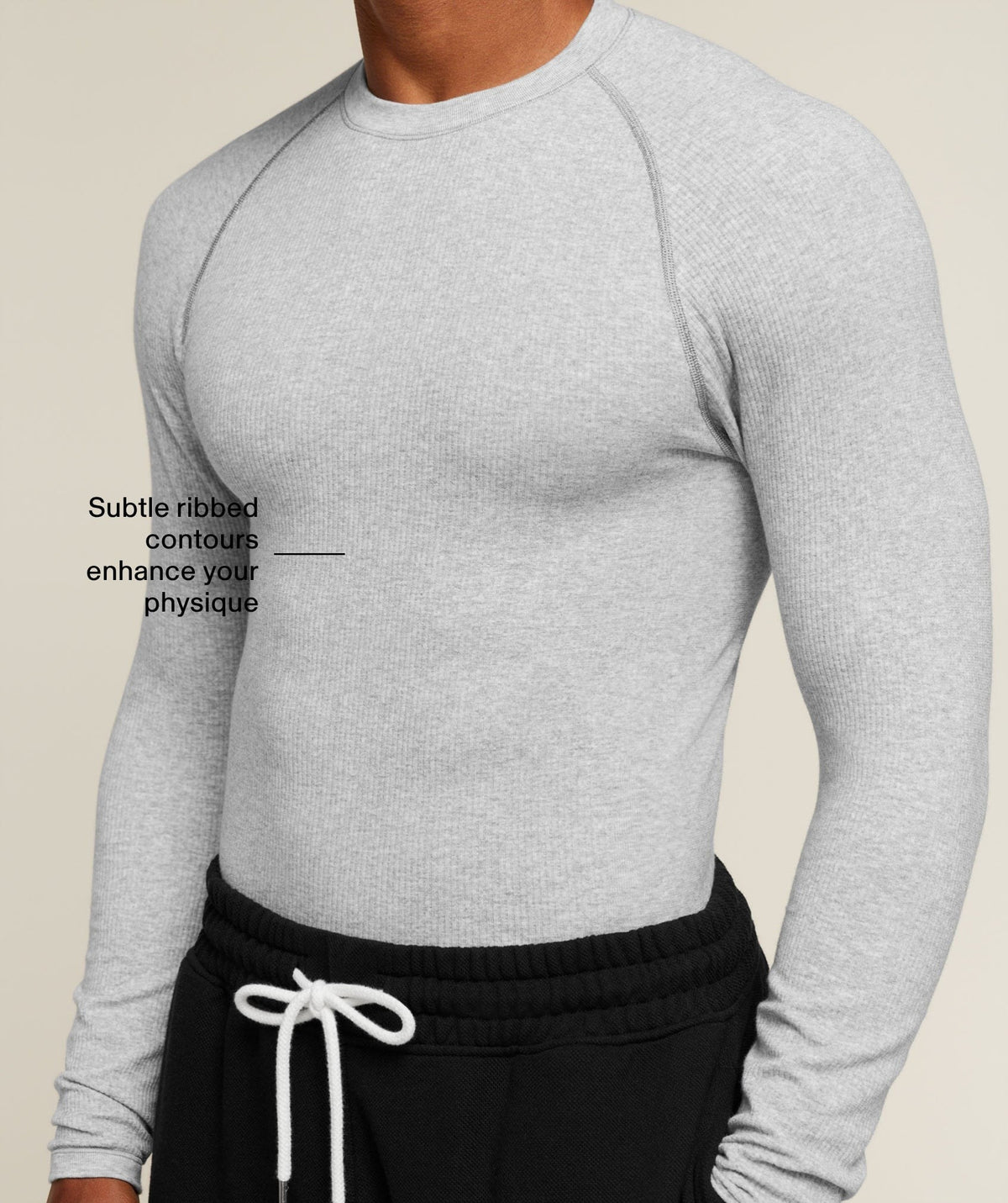 Gymshark Cotton Seamless Long Sleeve Tee - Soft Grey Marl