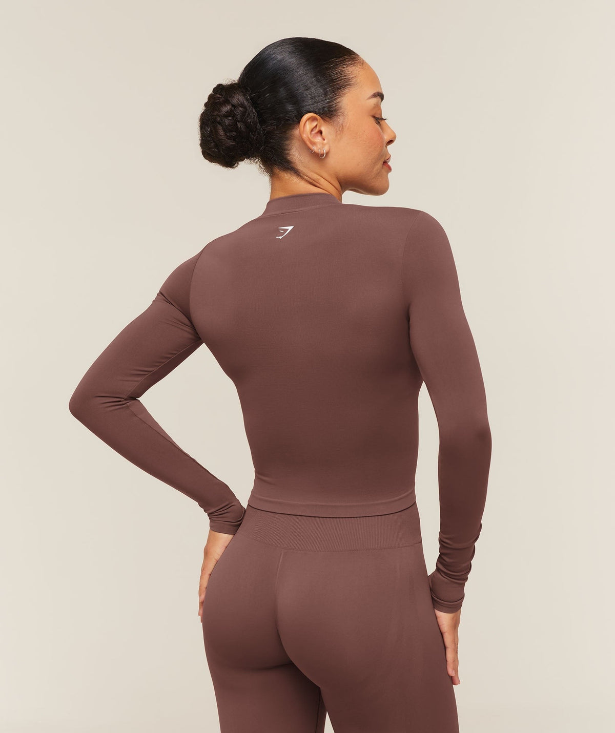 Gymshark Everyday Seamless Zip Tracktop - Espresso Brown