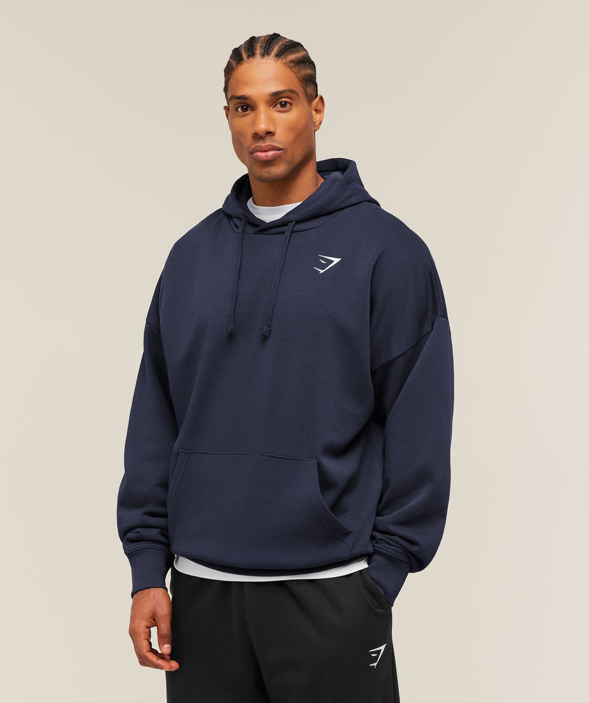 Gymshark Crest Oversized Hoodie - Heavy Blue