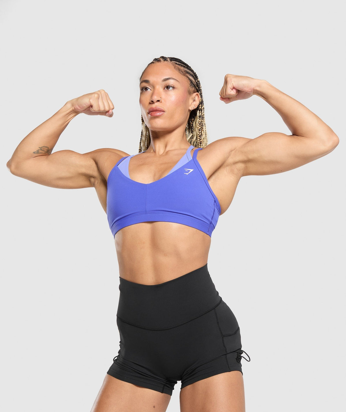 Gymshark Double Up Sports Bra - Force Blue/Lift Blue
