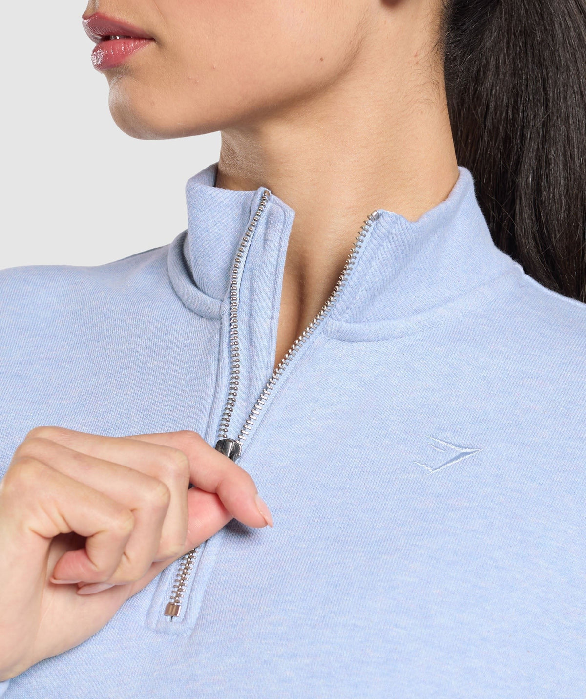 Gymshark Rest Day Sweats 2.0 1/4 Zip Pullover - Bros Gentle Blue Marl