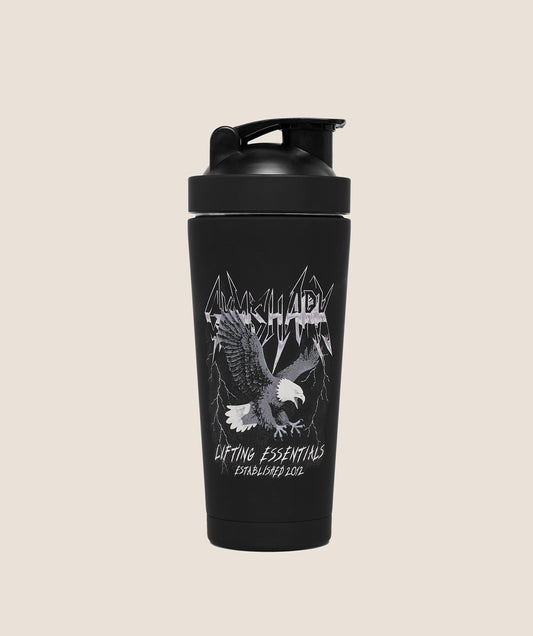 Gymshark Eagle Graphic Metal Shaker - Black