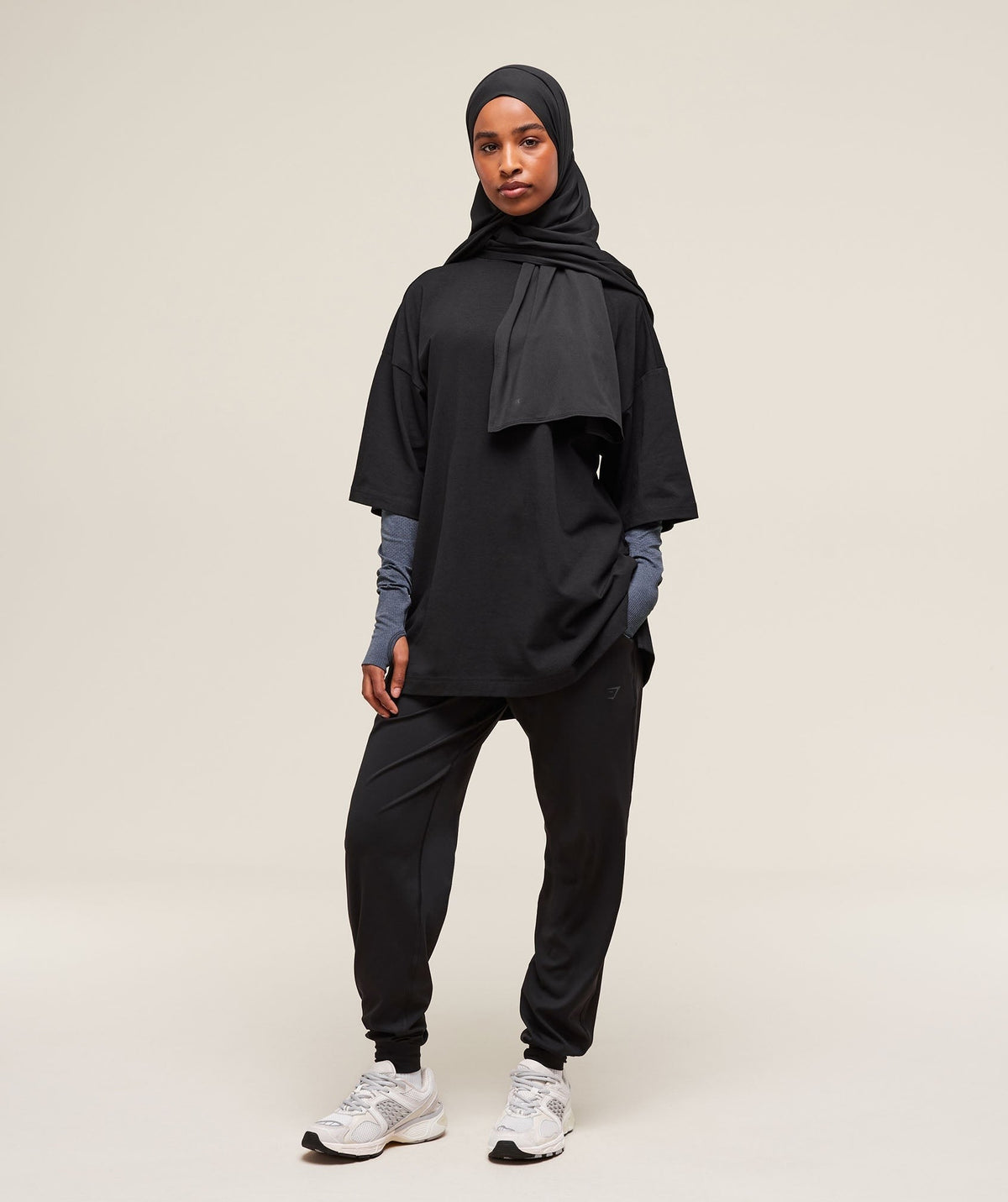 Gymshark Covered Longline Cotton Tee - Black