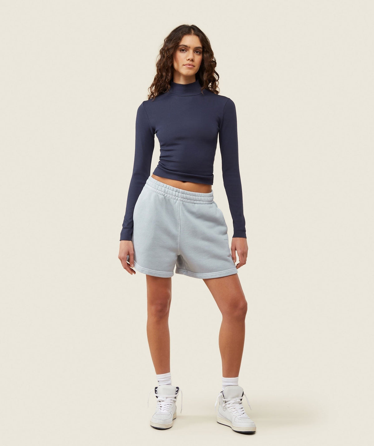 Gymshark Comfort LS Ribbed Turtle Neck - Heavy Blue