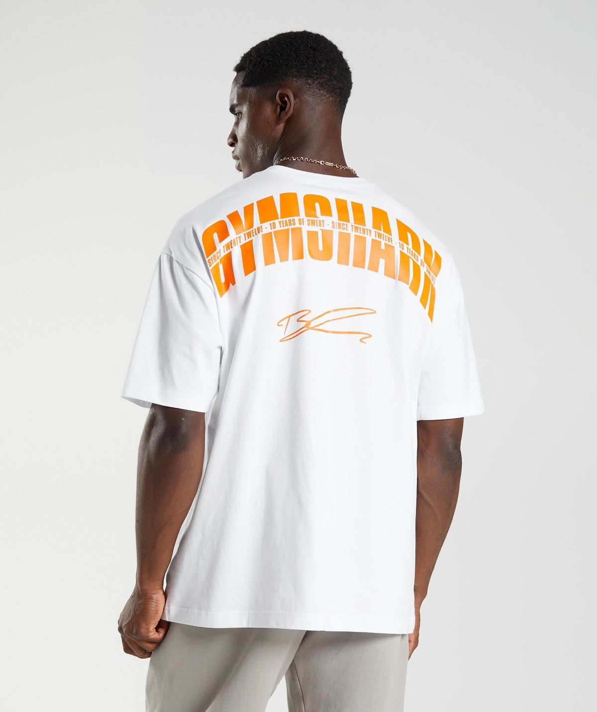 Gymshark GS10 Year Oversized Tee - White