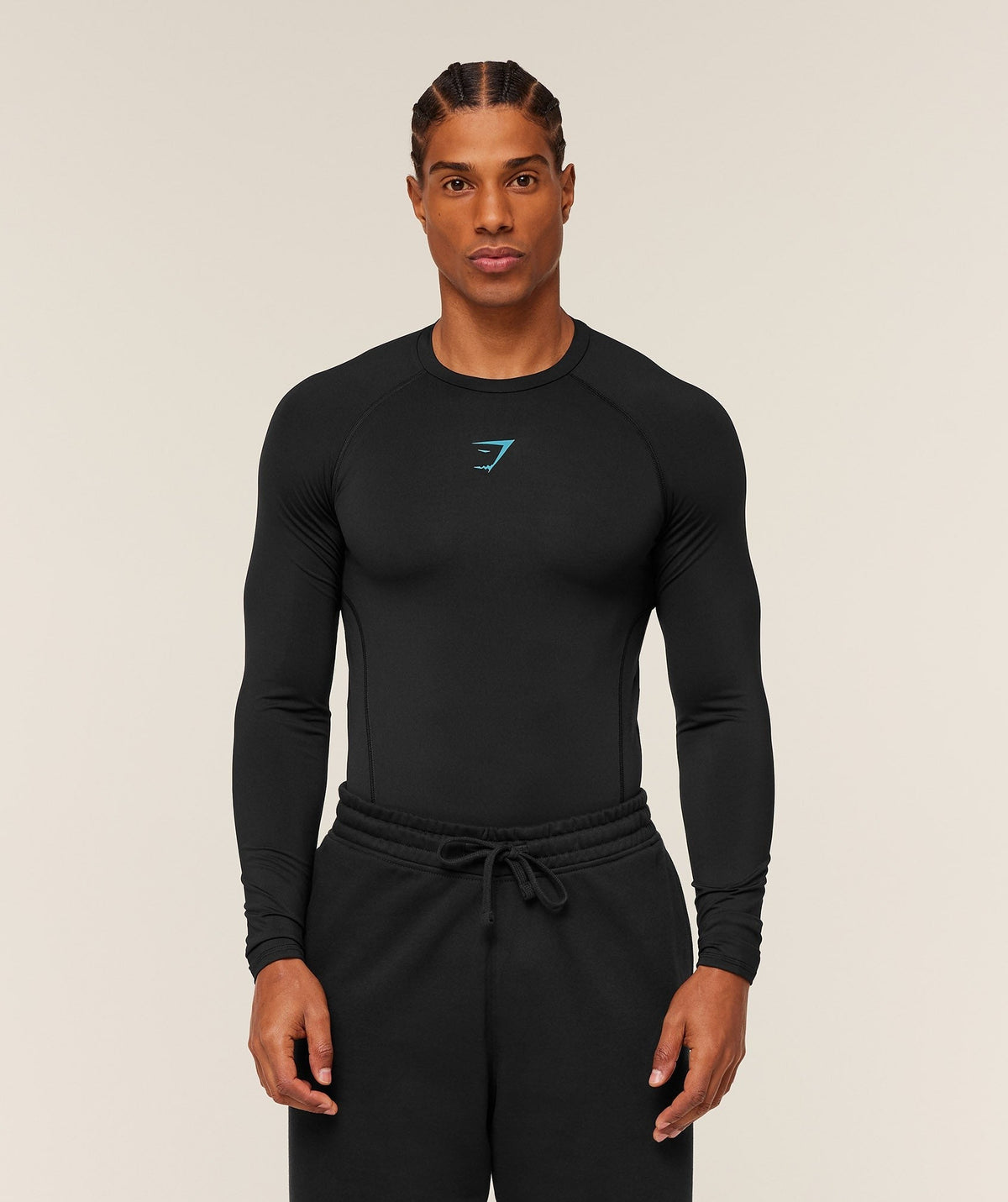 Gymshark Element Baselayer Long Sleeve Tee - Black/Brand Blue
