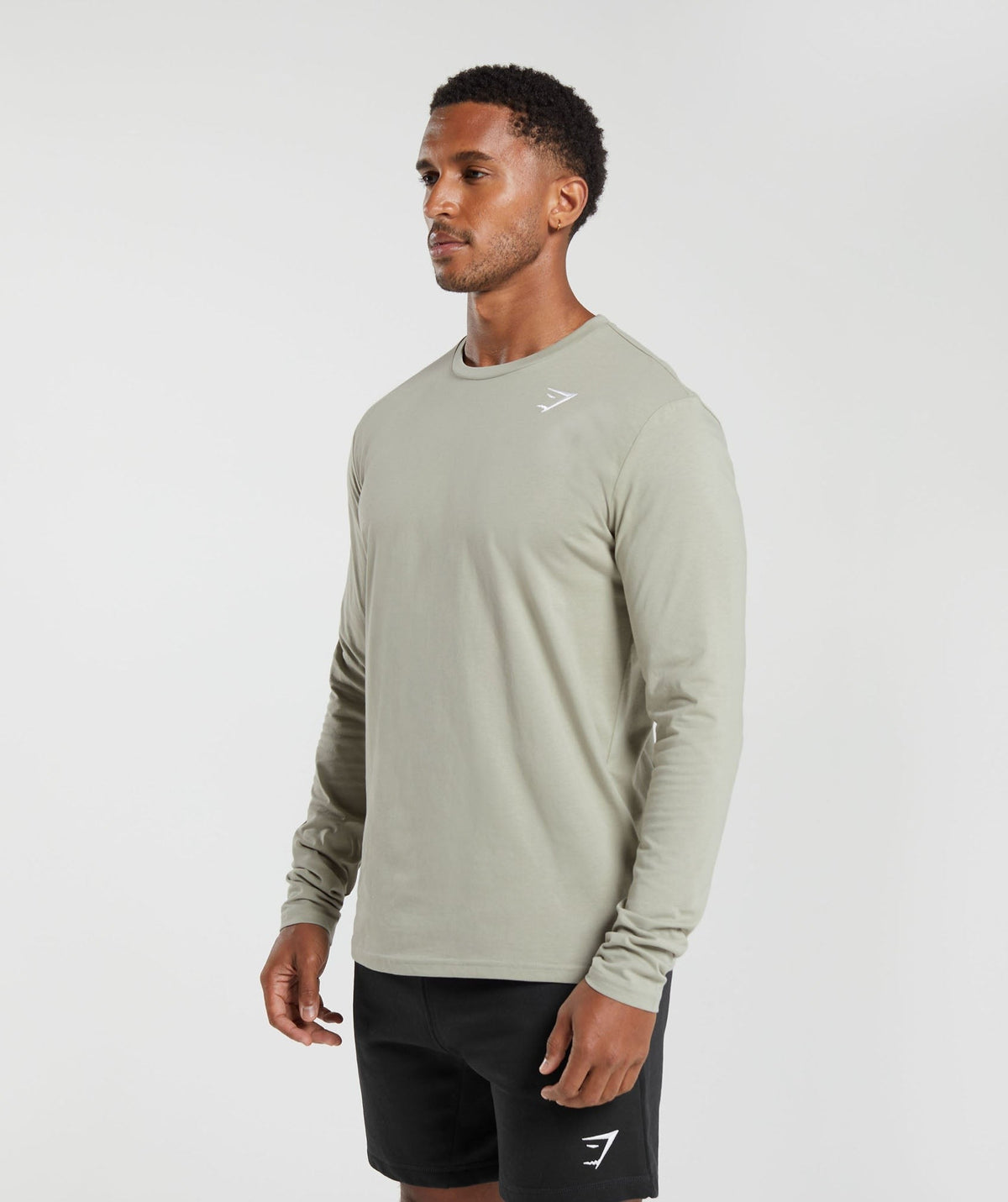 Gymshark Crest Long Sleeve Tee - Stone Grey