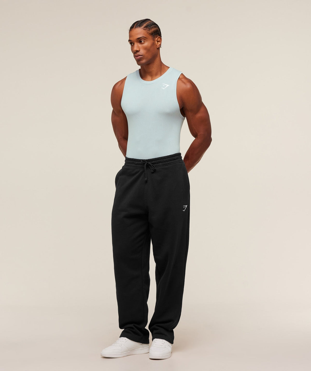 Gymshark Geo Seamless Tank - Smoke Blue/Soft White