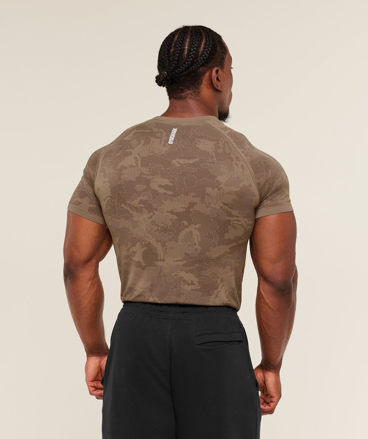 Gymshark Geo Seamless Tee - Lifestyle Brown/Archive Brown