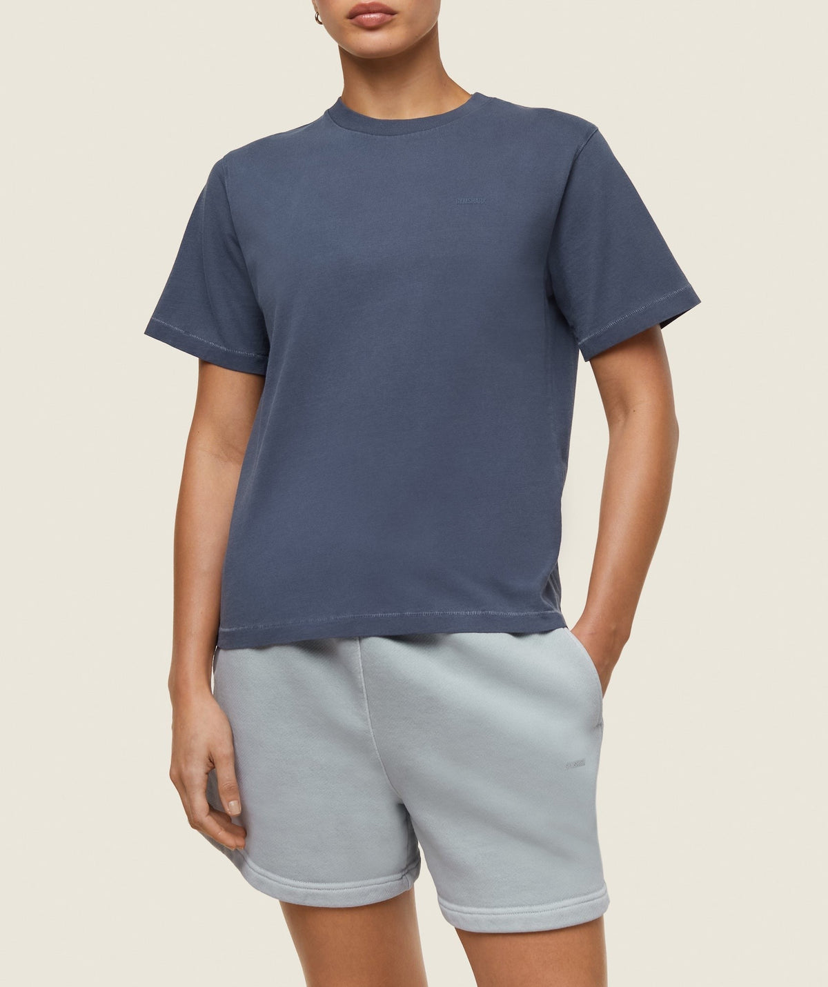 Gymshark Comfort Regular SS Top - Heavy Blue/Pigment Garment Dye + Wash