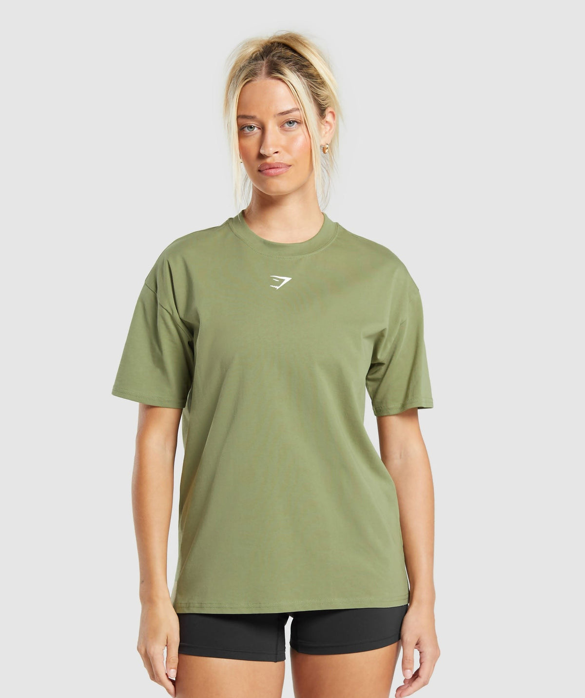 Gymshark Fraction Oversized Tee - Cargo Green