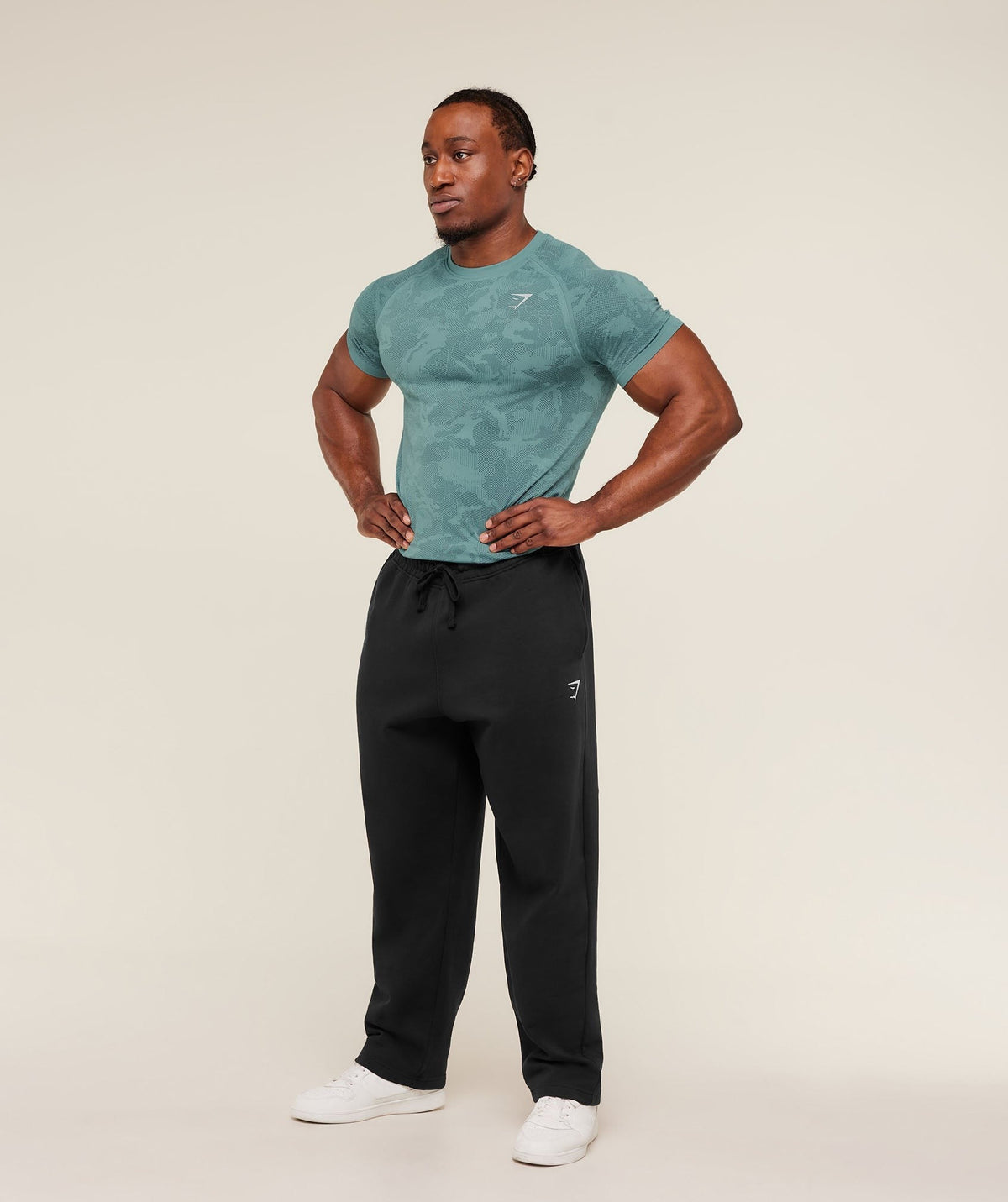 Gymshark Geo Seamless Tee - Storm Blue/Stealth Blue