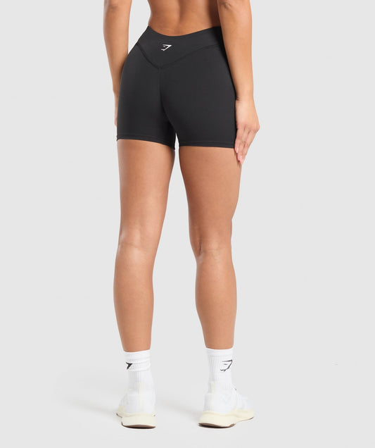 Gymshark Dipped Waistband Shorts - Black