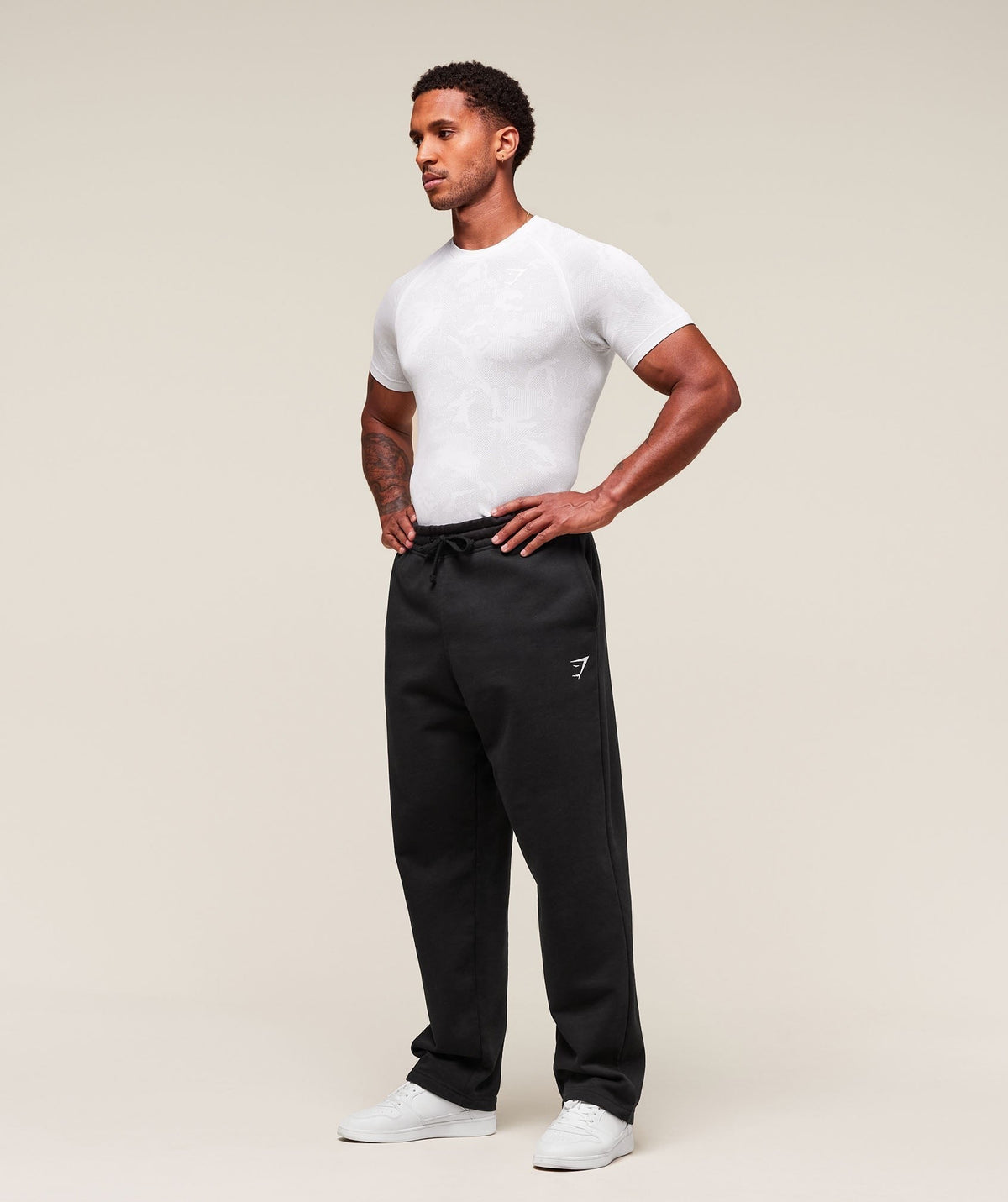 Gymshark Geo Seamless Tee - White/Light Grey