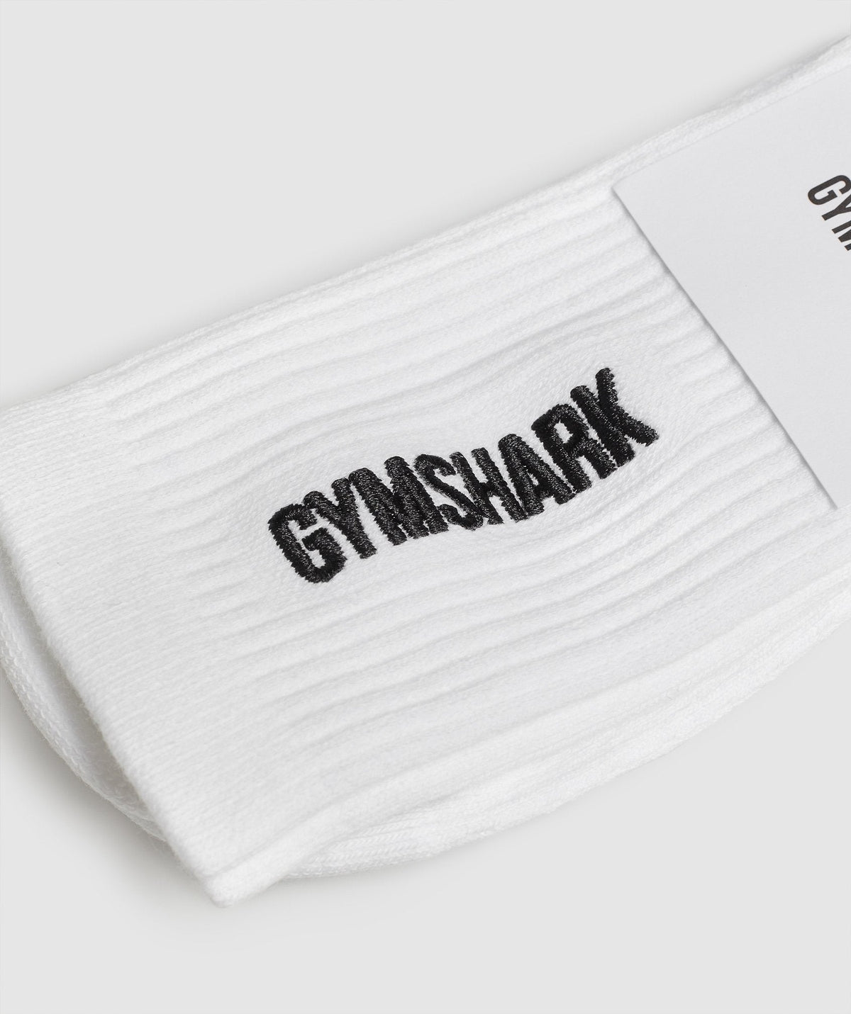 Gymshark Embroidered Logo Crew Socks - White