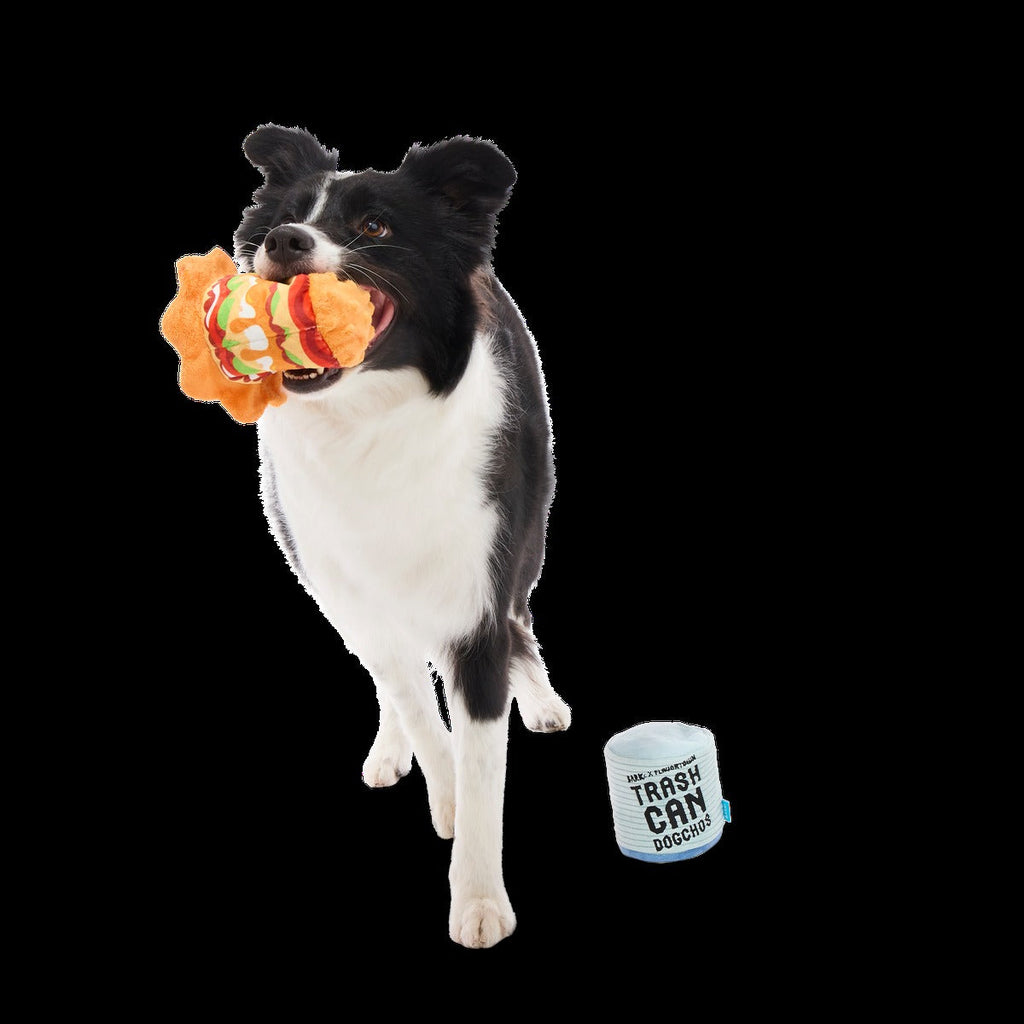 Trash Can Dogchos Plush Multi-Part + Enrichment Dog Toy