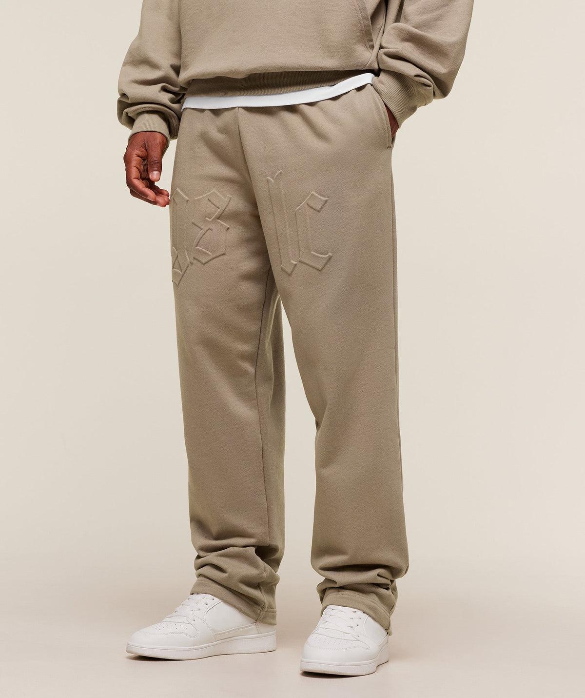 Gymshark Embossed Straight Leg Joggers - Lifestyle Brown