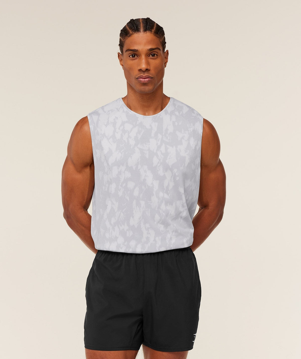 Gymshark Distance Seamless Tank - Light Grey/Acid Wash