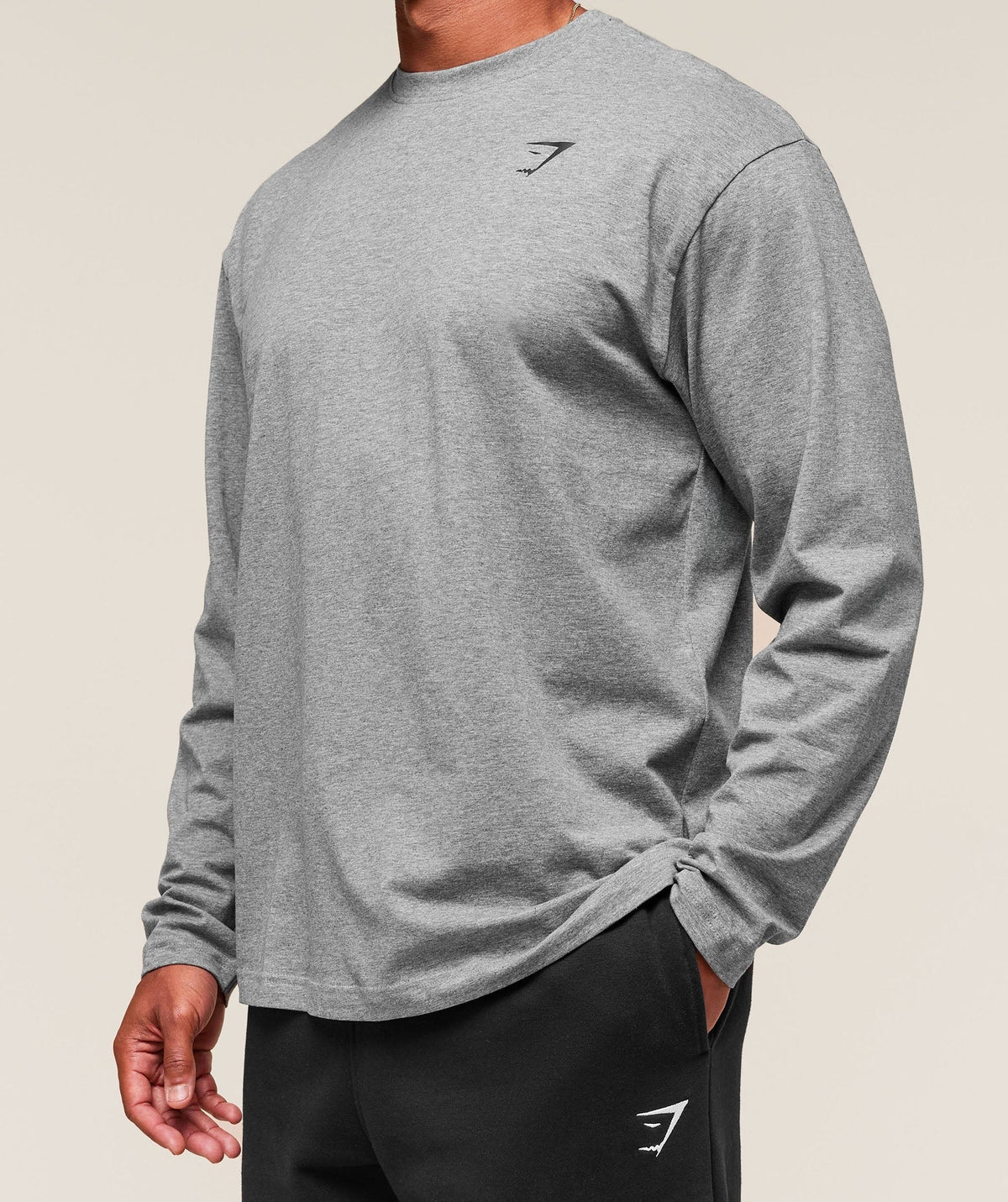 Gymshark Essential Oversized Long Sleeve Tee - Charcoal Core Marl