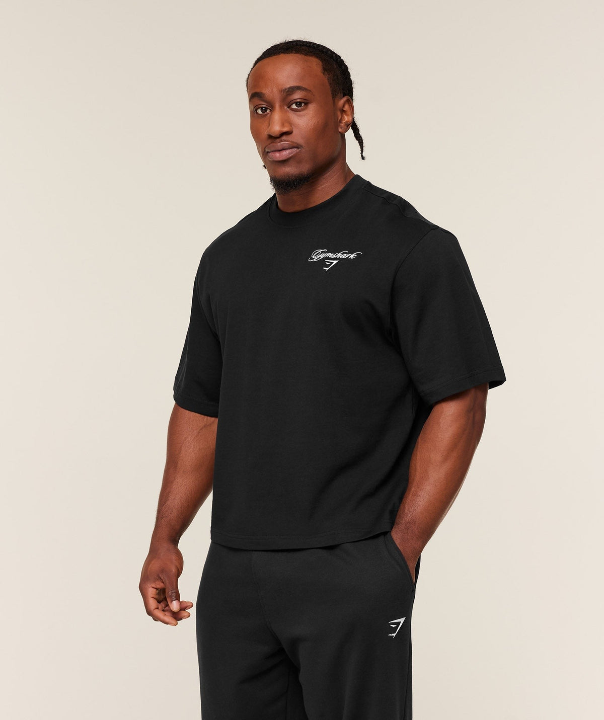 Gymshark Eagle Script Graphic Tee - Black
