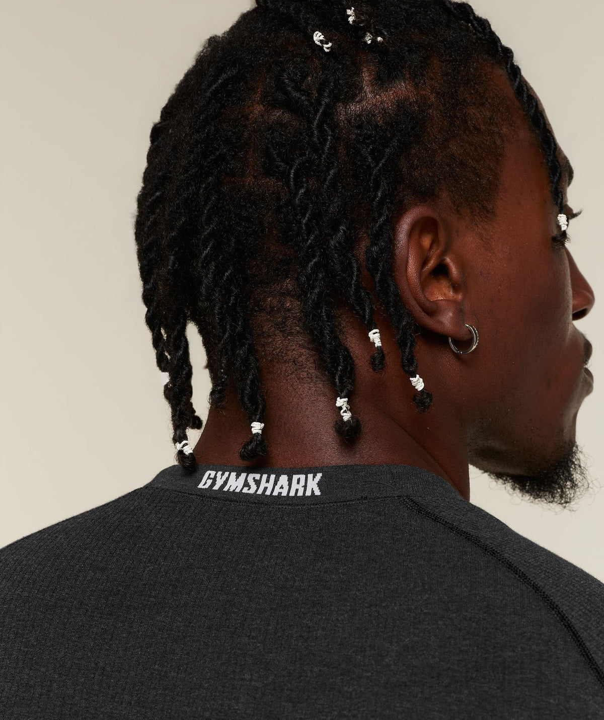 Gymshark Cotton Seamless Long Sleeve Tee - Black Marl
