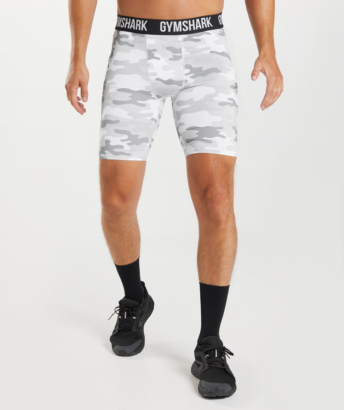 Gymshark Element Baselayer Shorts - Light Grey Print