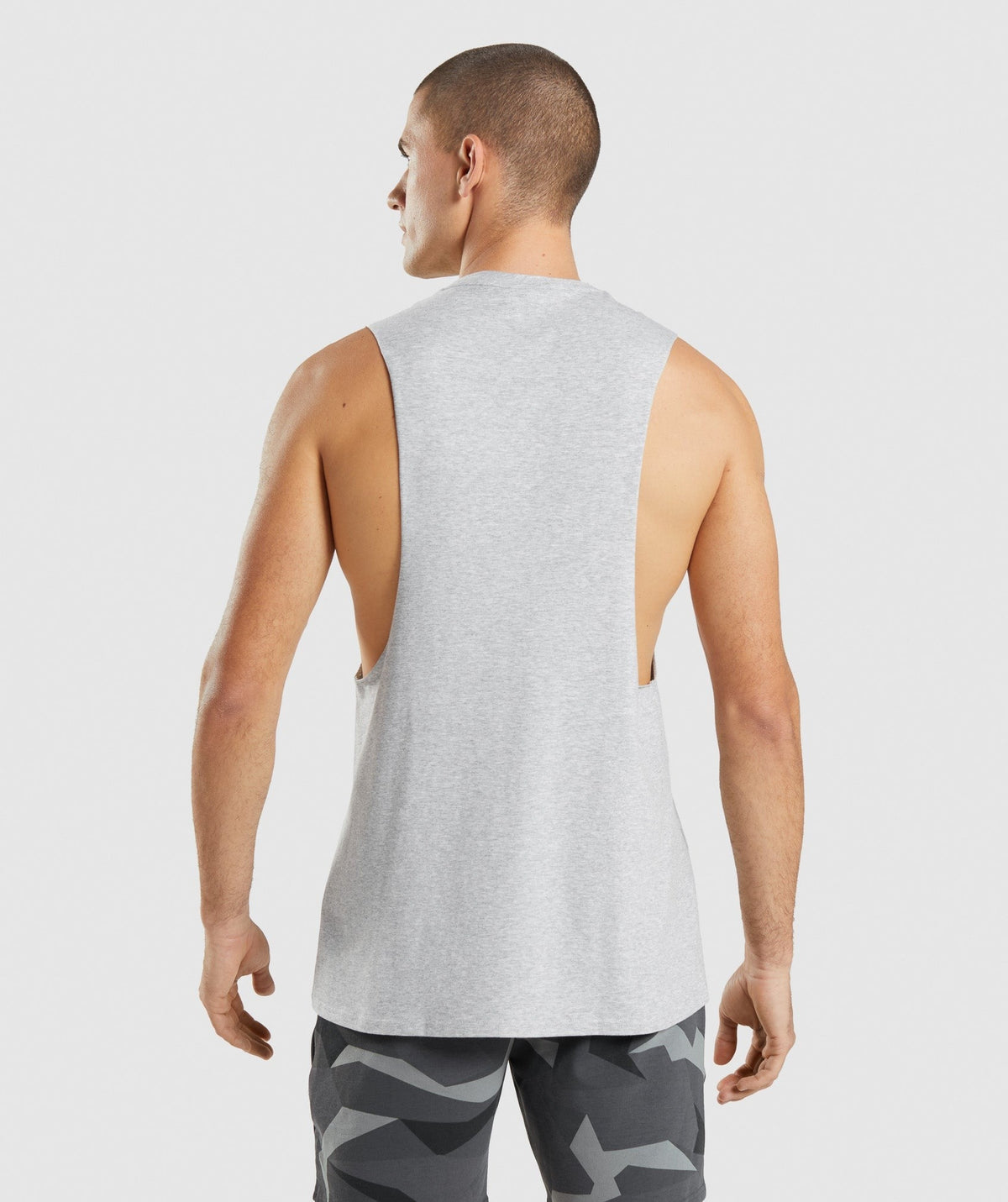 Gymshark Critical Drop Arm Tank - Light Grey Core Marl