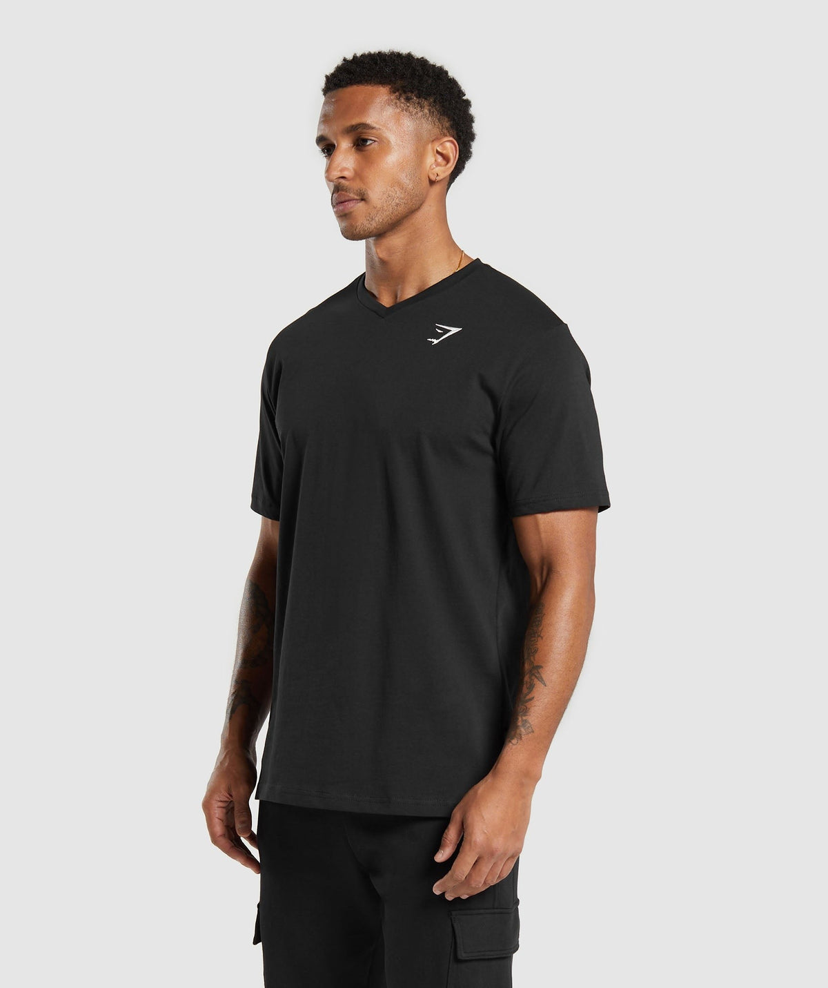 Gymshark Crest V-Neck Tee - Black