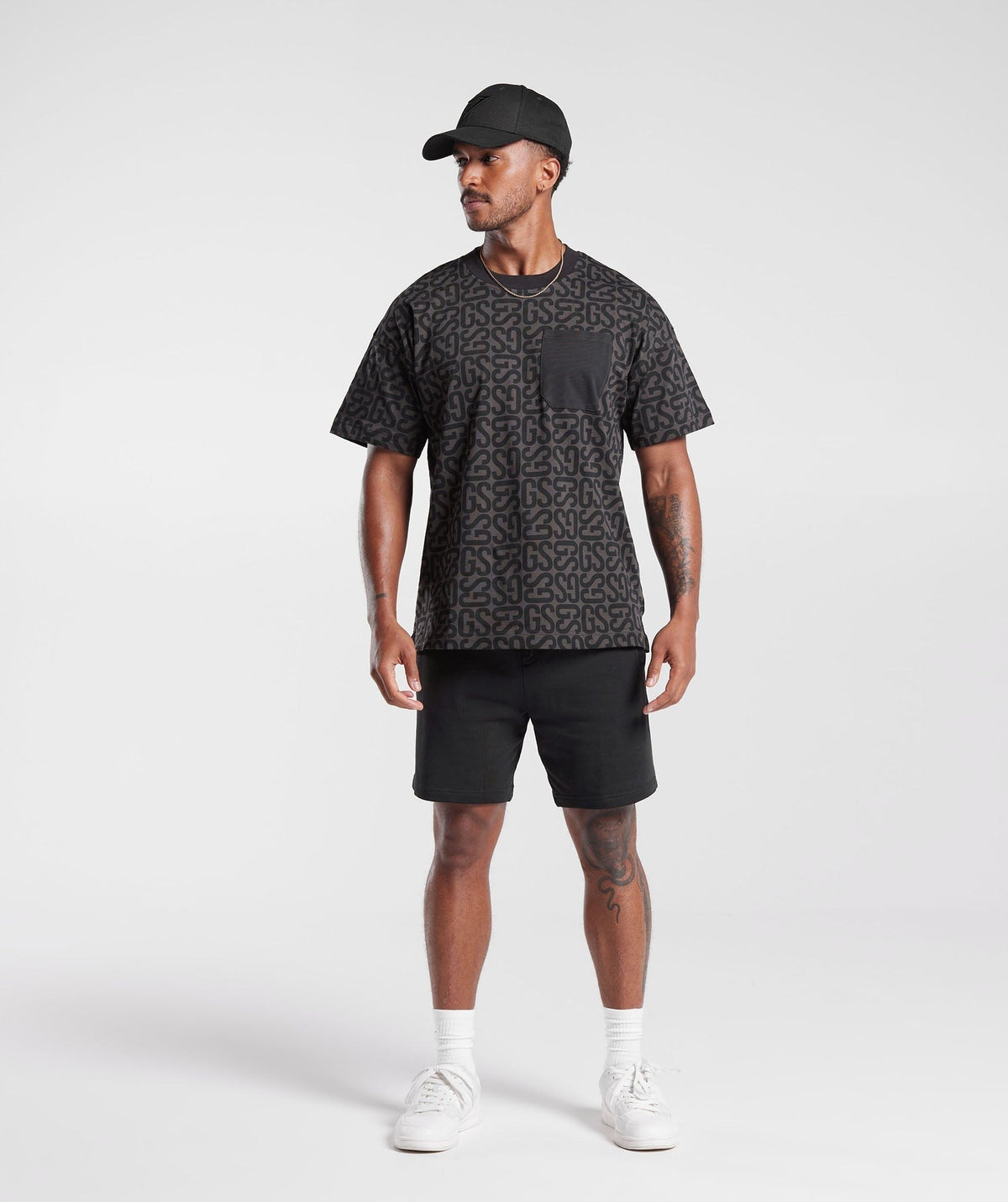 Gymshark Monogram Tee - Black/Black