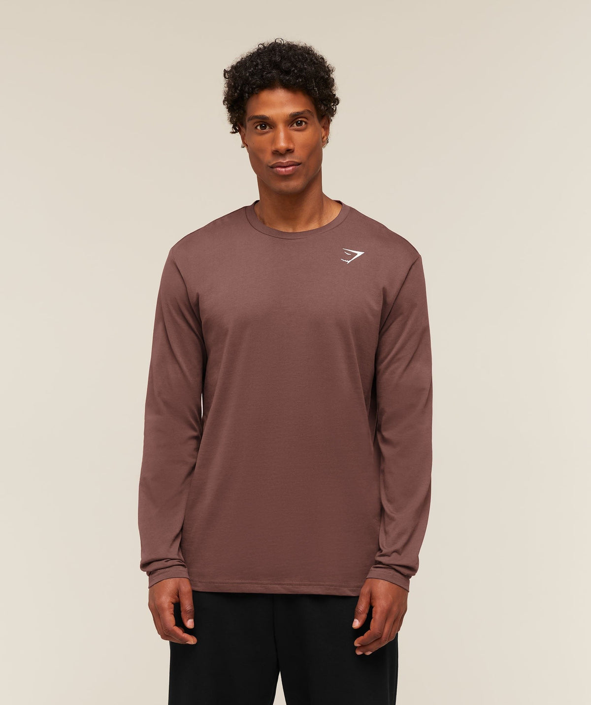 Gymshark Crest Long Sleeve Tee - Espresso Brown