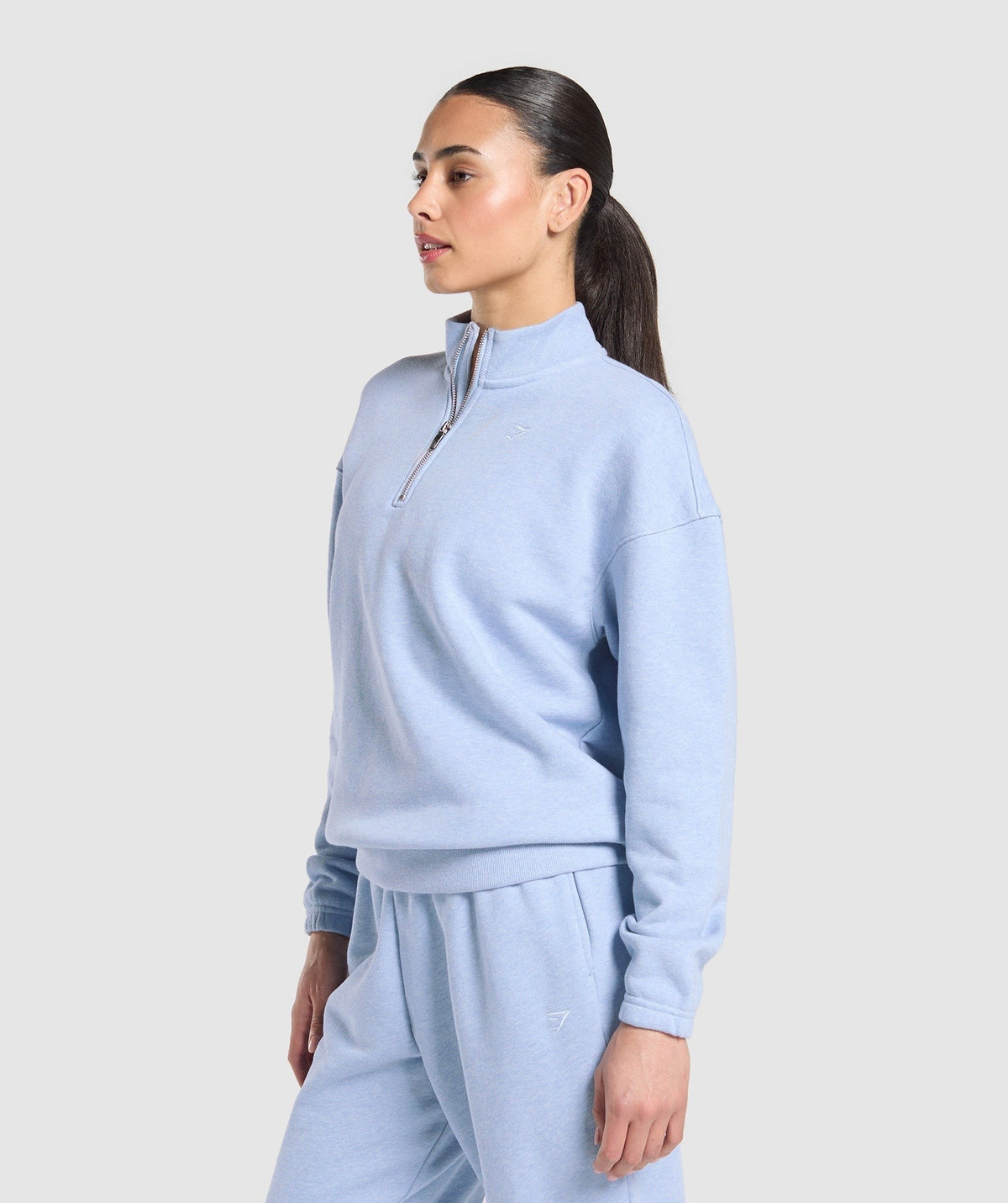 Gymshark Rest Day Sweats 2.0 1/4 Zip Pullover - Bros Gentle Blue Marl