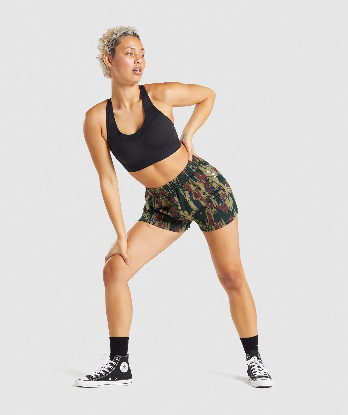 Gymshark Graphic Camo Shorts - Dark Green Camo