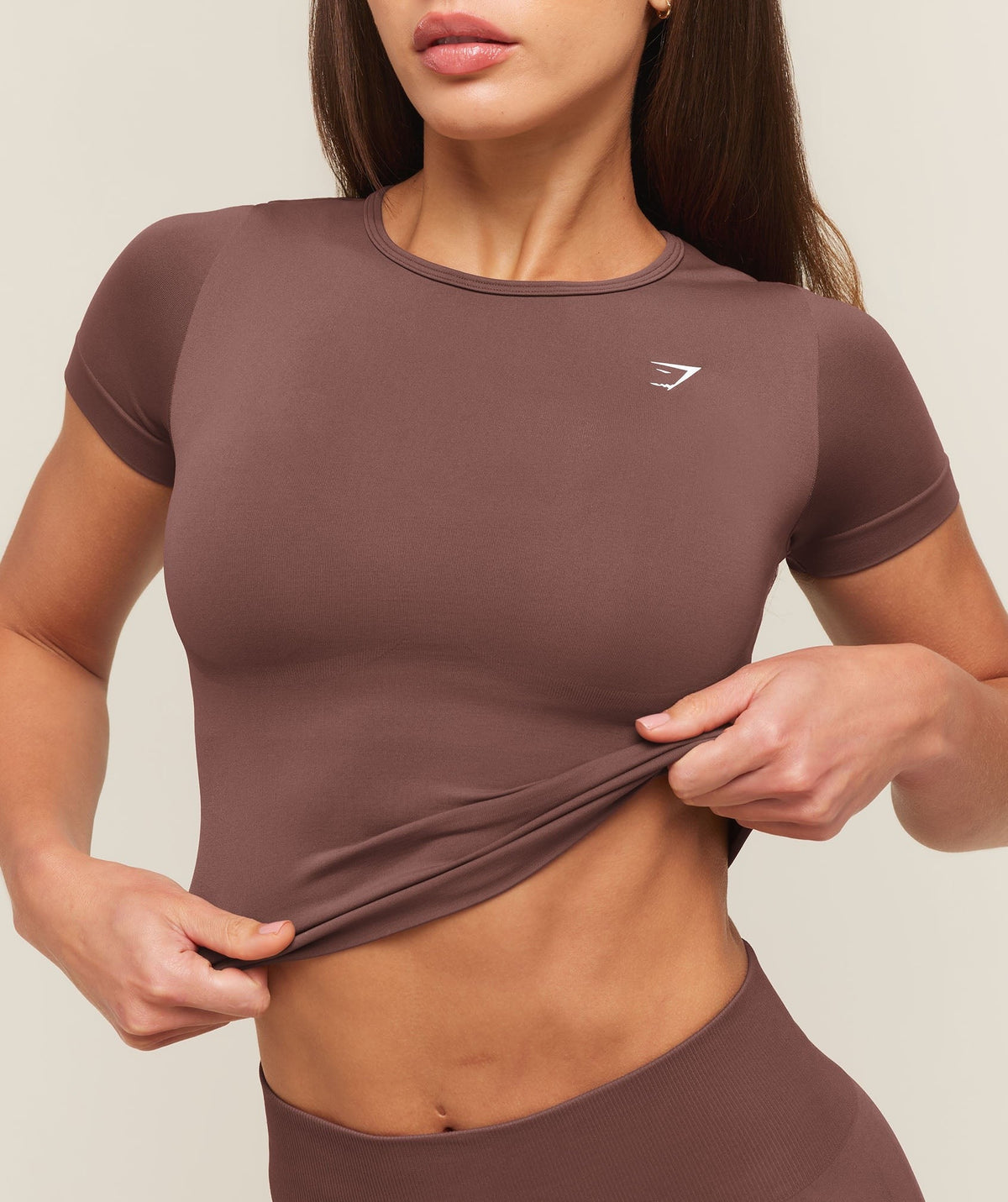 Gymshark Everyday Seamless Short Sleeve Top - Espresso Brown