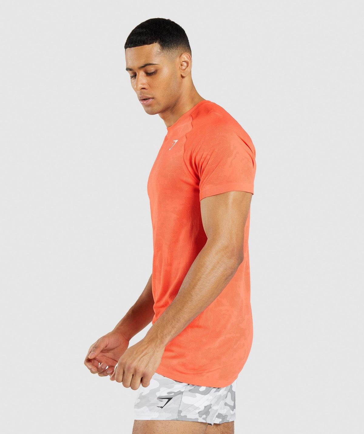 Gymshark Geo Seamless Tee - Papaya Orange/Spicy Orange