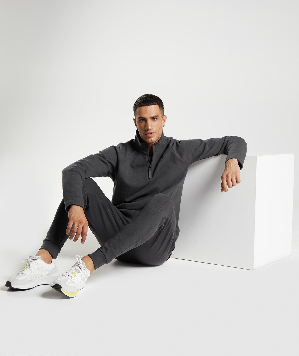 Gymshark Rest Day Knit 1/4 Zip - Grey