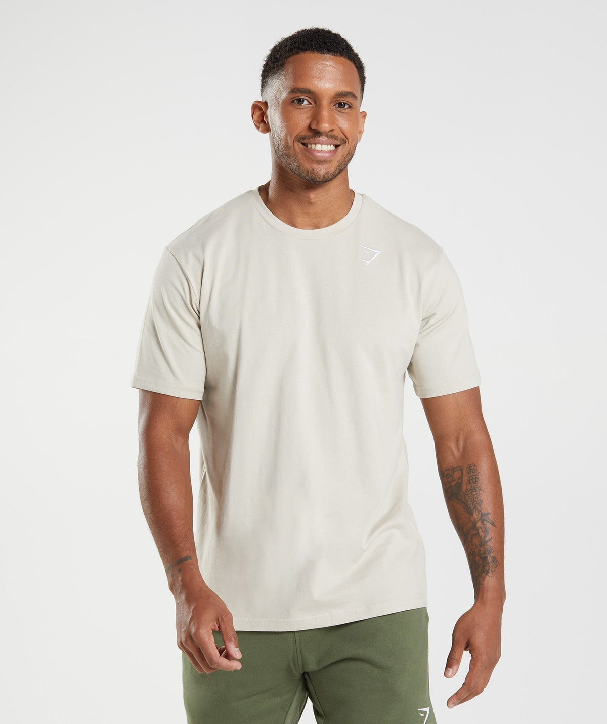 Gymshark Crest Tee - Pebble Grey