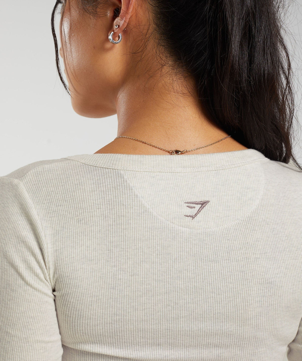 Gymshark ELEVATE WRAP LONG SLEEVE TOP - Bros Frost White Marl