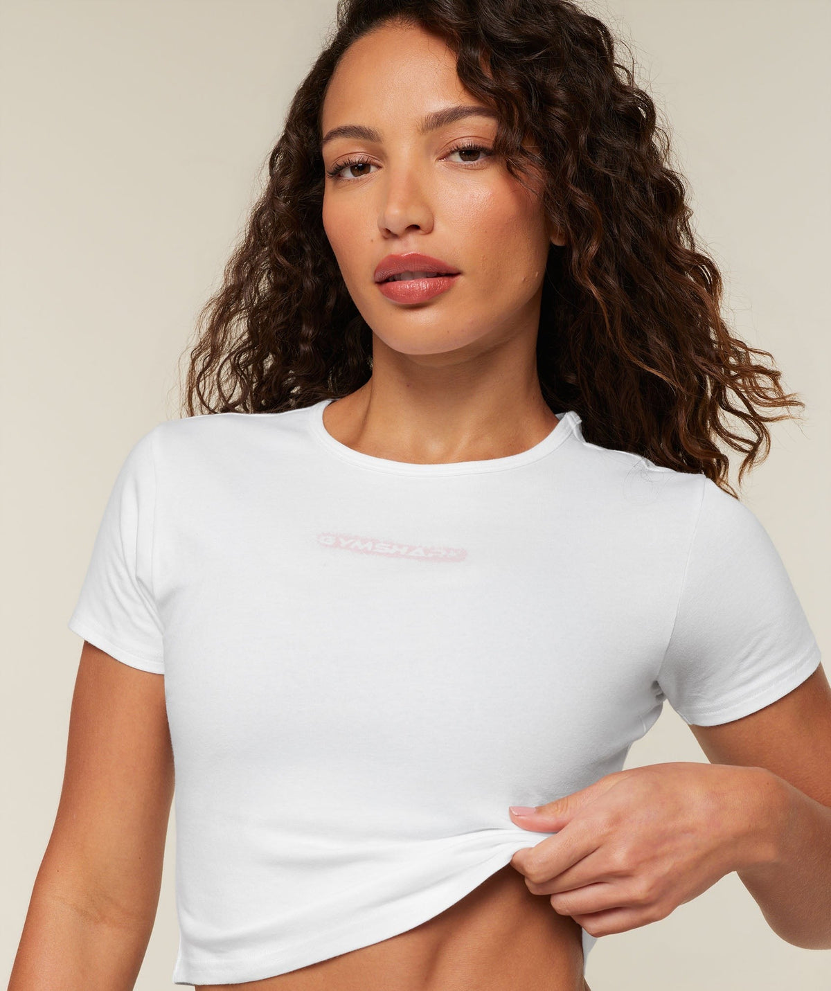 Gymshark For The Ones Who Show Up Graphic Baby Tee - White