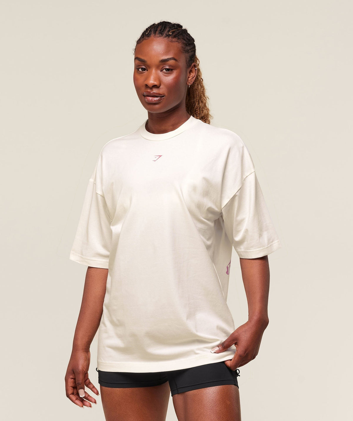 Gymshark Dump Truck Graphic Oversized Tee - Soft White