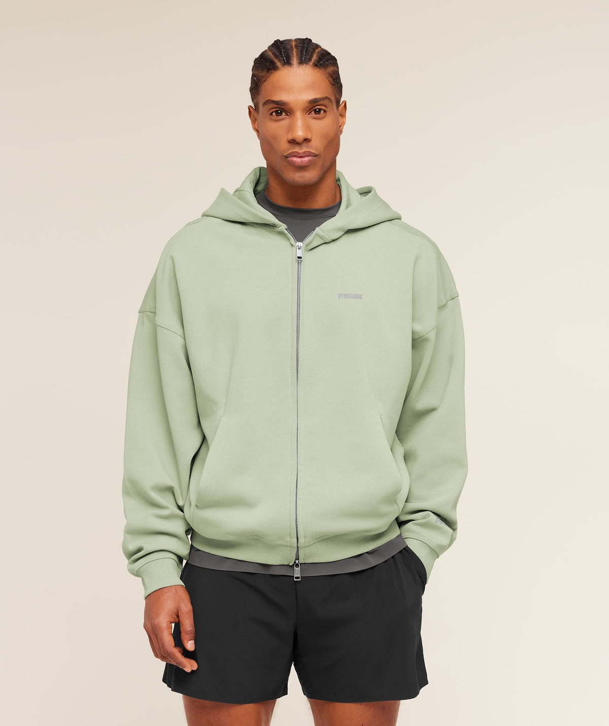 Gymshark Evolve Lightweight Zip Through Hoodie - Haze Green