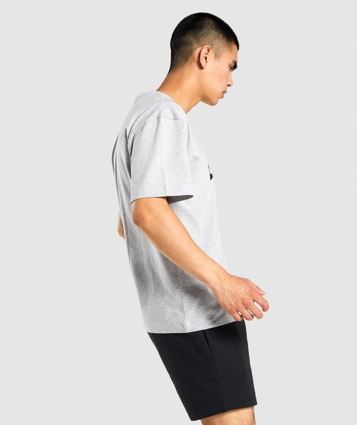 Gymshark GSLC Collegiate Oversized Tee - Light Grey Marl