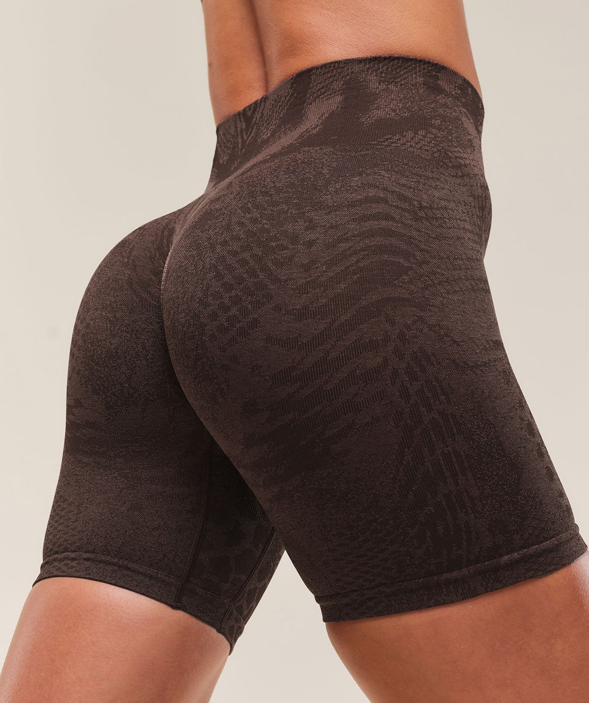 Gymshark Adapt Animal Seamless Shorts - Soft Brown/Archive Brown